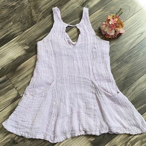 Free People Dress Lilac Small 2 pockets 100% Linen